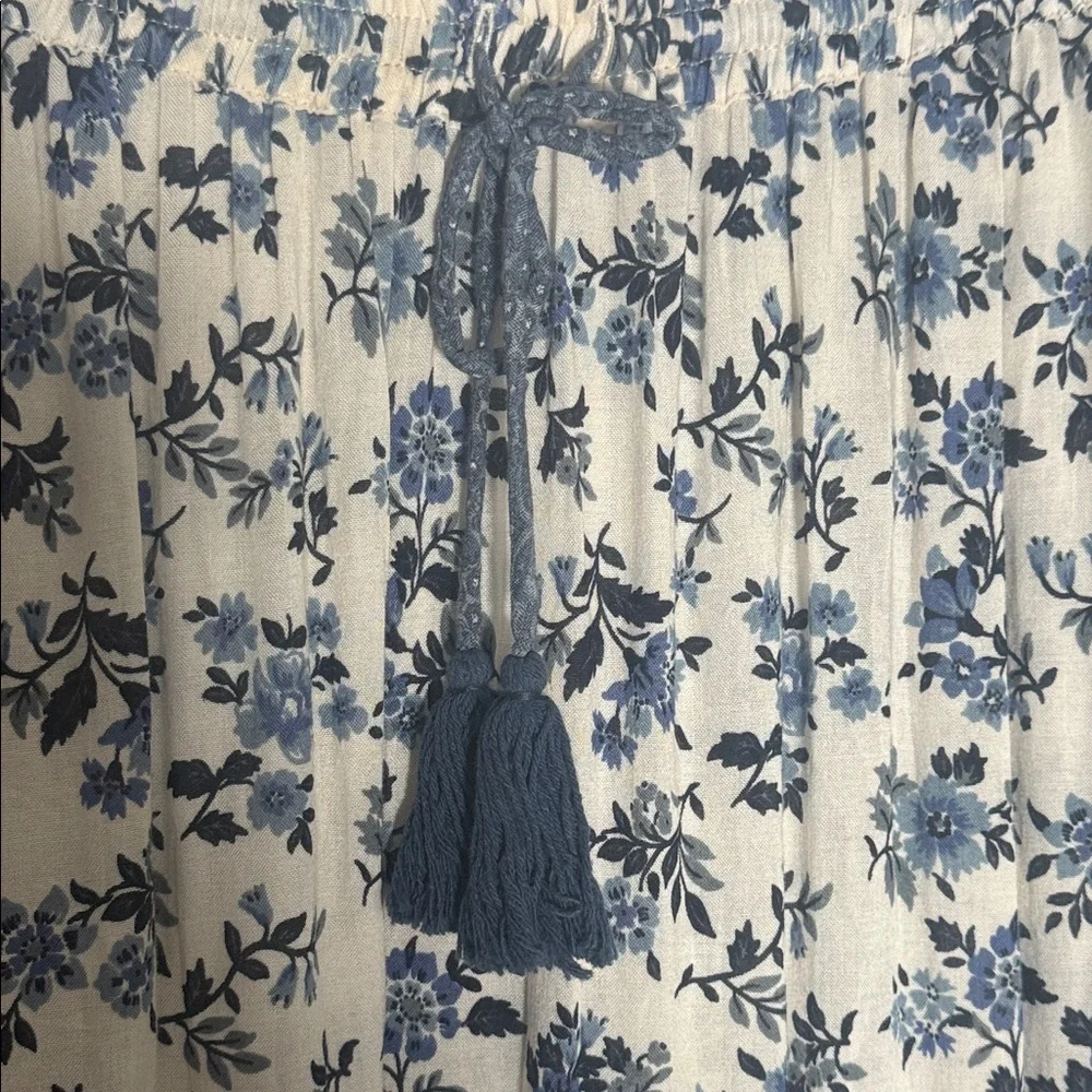 SPELL Elle Midi Skirt Floral Blue and White Size Small - Picture 6 of 10